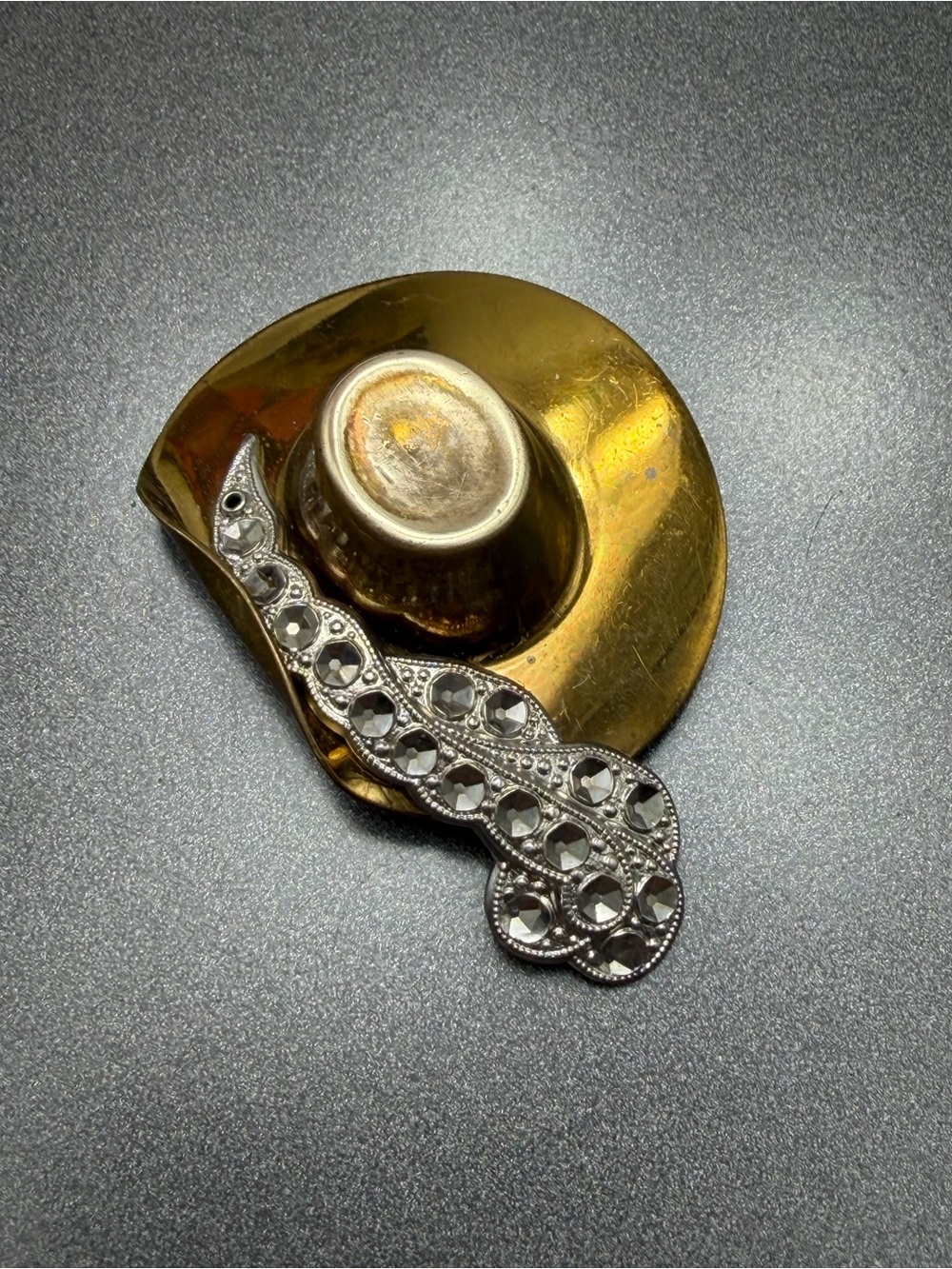 Vintage Staybrite Hat Brooch #cz427